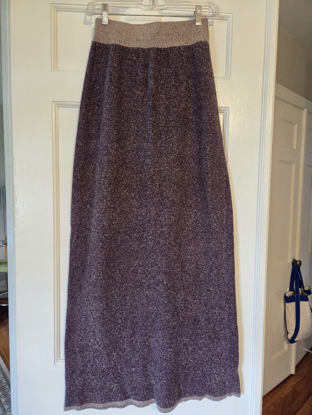 Moth Long Knit Purple Maxi Skirt